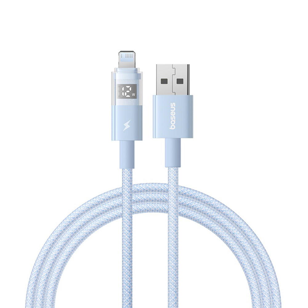 Cablu Date si Incarcare USB-A - Lightning Baseus Display 2, 12W, 1m, Albastru P10382700311-00