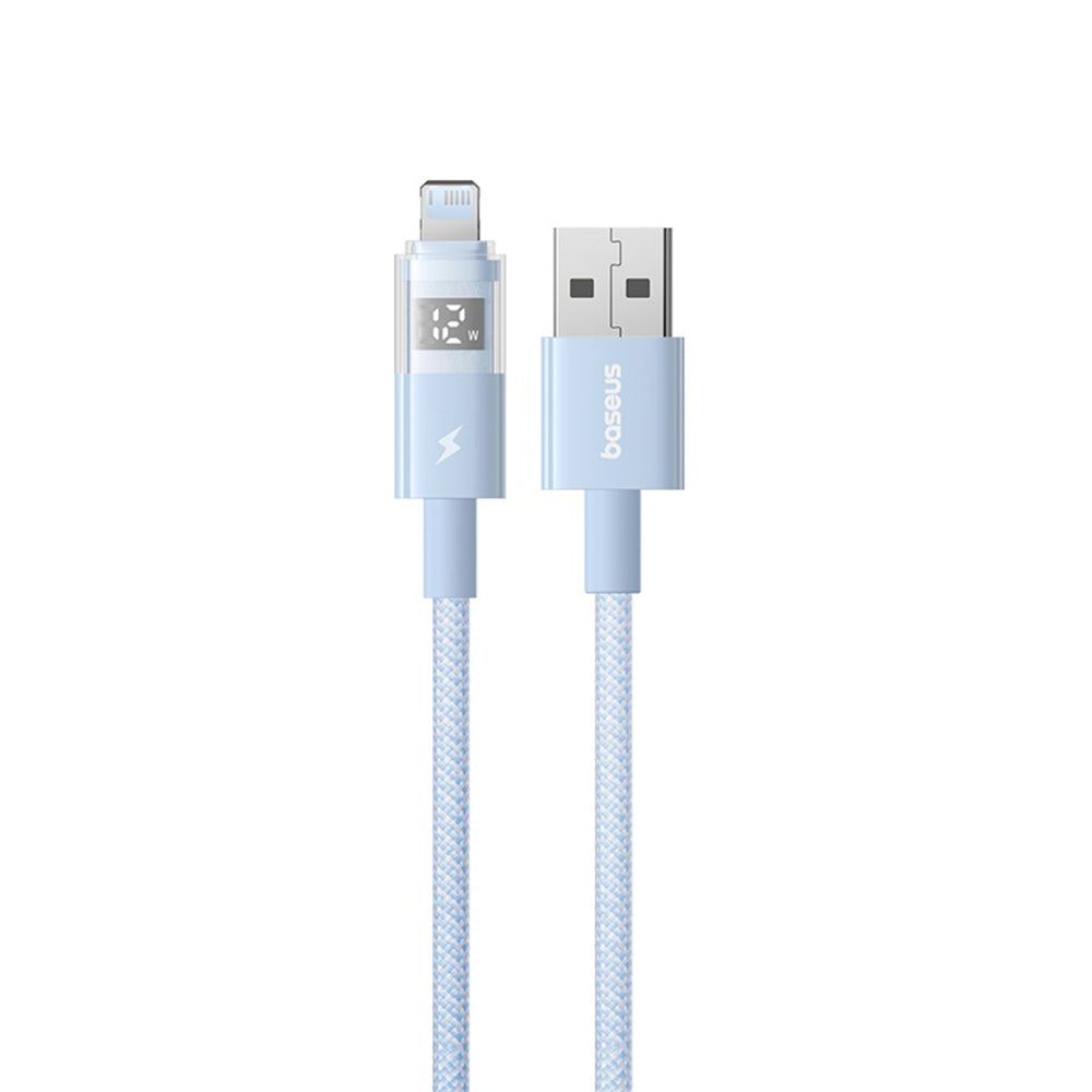 Cablu Date si Incarcare USB-A - Lightning Baseus Display 2, 12W, 1m, Albastru P10382700311-00