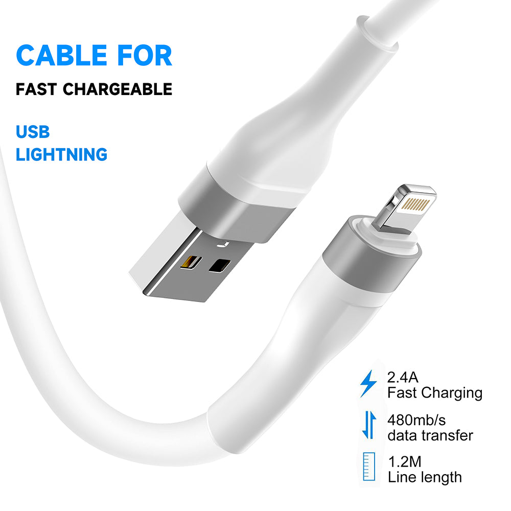 Cablu Date si Incarcare USB-A - Lightning Lito LD02L, 18W, 1.2m, Alb