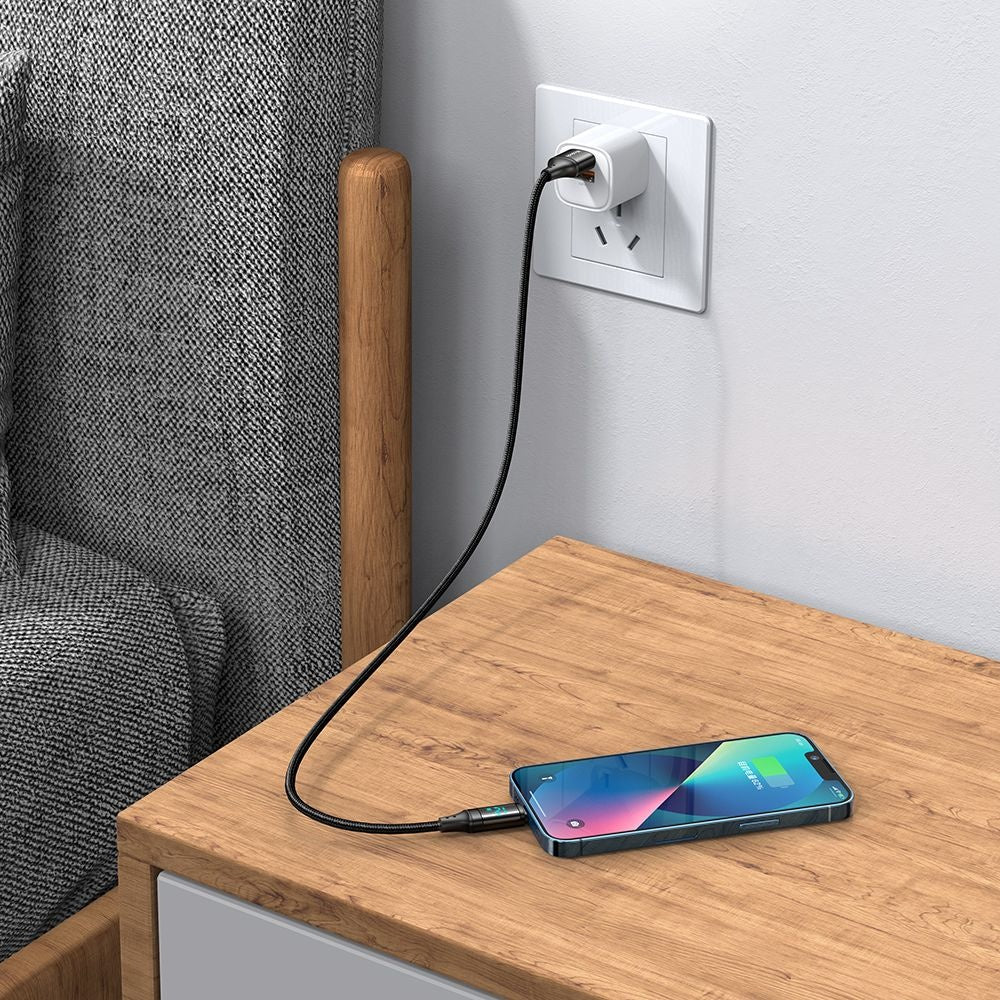 Cablu Date si Incarcare USB-A - Lightning McDodo CA-1060 Display, 12W, 1.2m, Negru