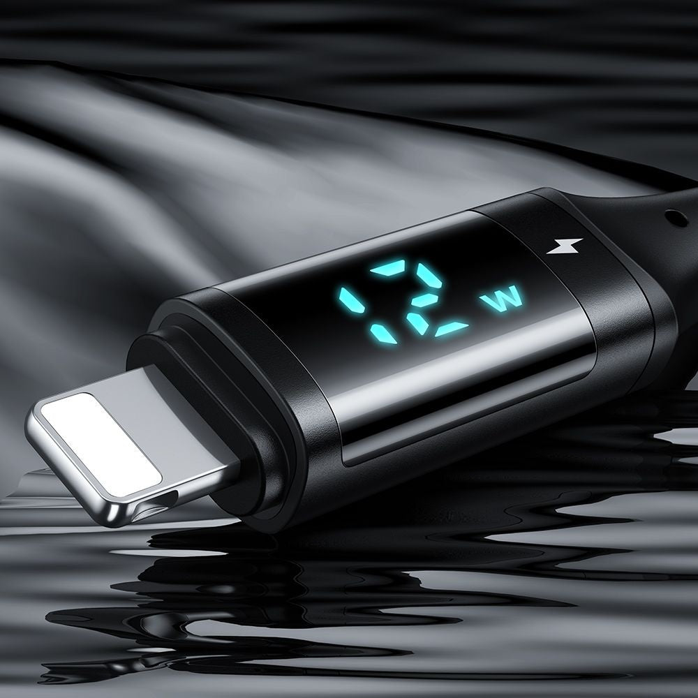 Cablu Date si Incarcare USB-A - Lightning McDodo CA-1060 Display, 12W, 1.2m, Negru