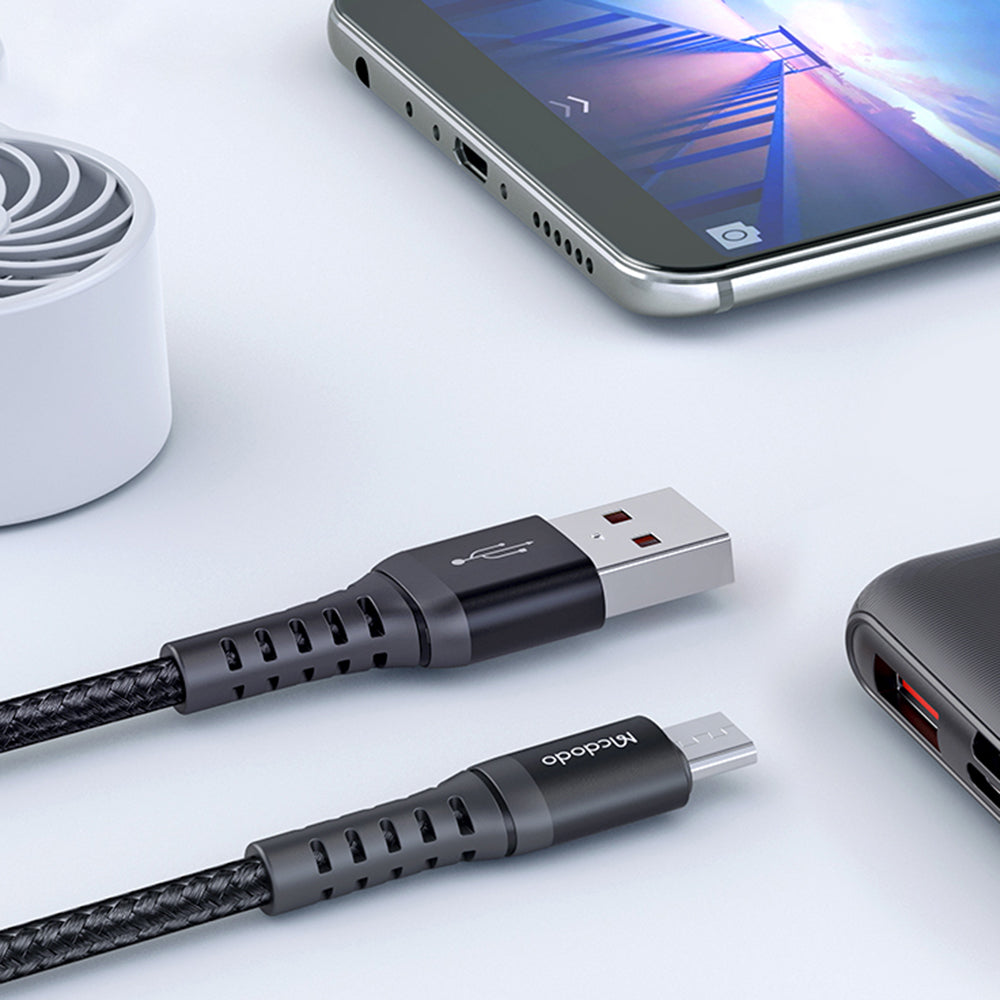 Cablu Date si Incarcare USB-A - microUSB McDodo CA-2281, 18W, 1m, Negru
