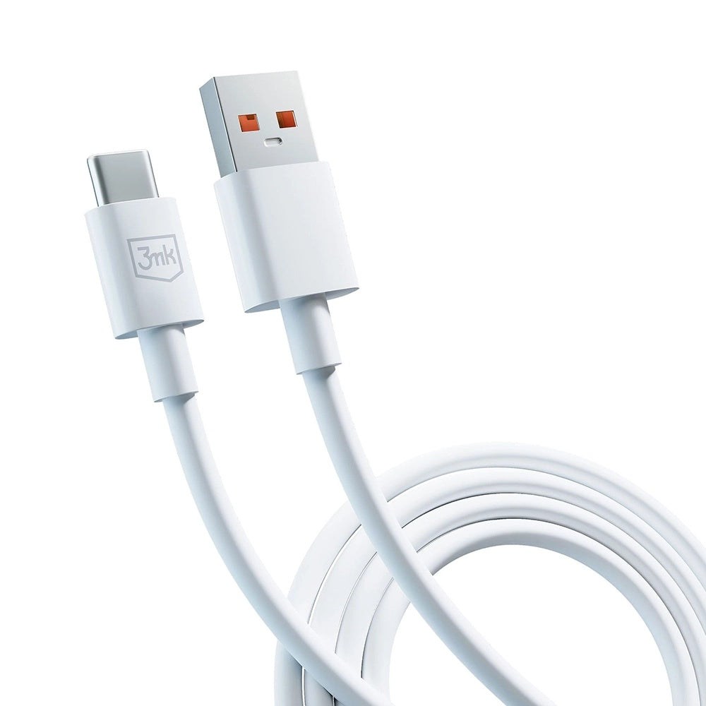 Cablu Date si Incarcare USB-A - USB-C 3MK Hyper, 60W, 1.2m, Alb