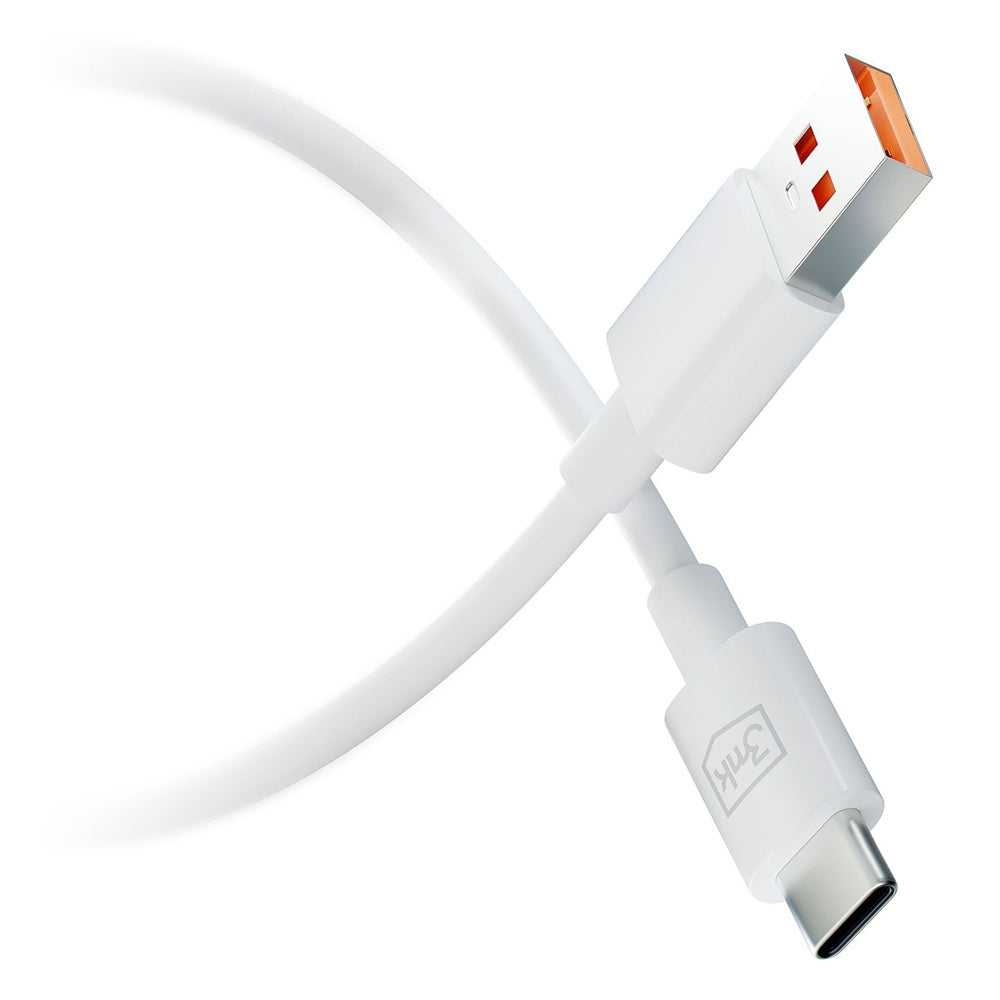 Cablu Date si Incarcare USB-A - USB-C 3MK Hyper, 60W, 1.2m, Alb