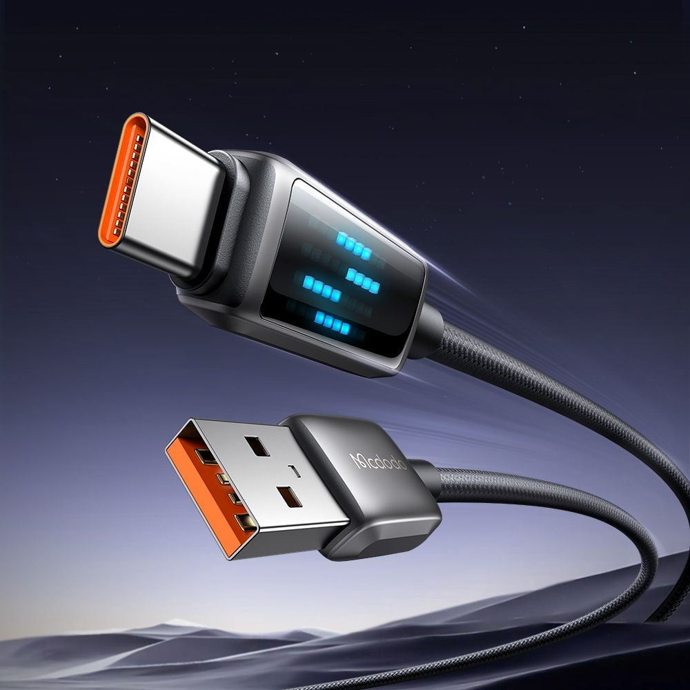 Cablu Date si Incarcare USB-A - USB-C McDodo CA-2350 Display, 100W, 1.2m, Negru