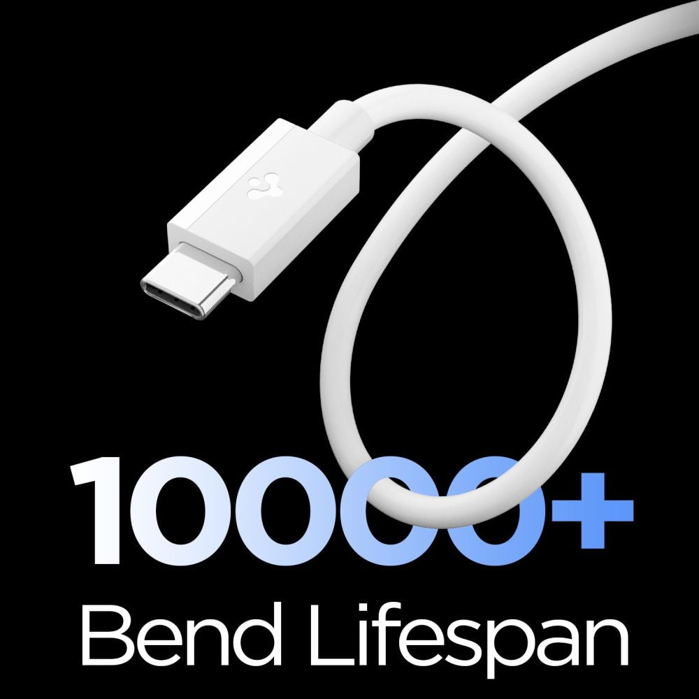 Cablu Date si Incarcare USB-A - USB-C Spigen Essential, 60W, 1m, Alb ACA08715