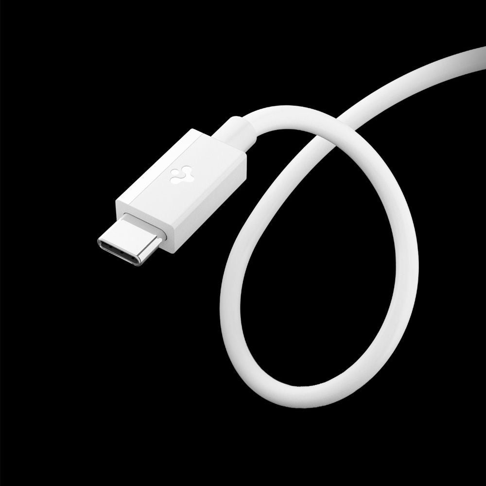Cablu Date si Incarcare USB-A - USB-C Spigen Essential, 60W, 2m, Alb ACA08716
