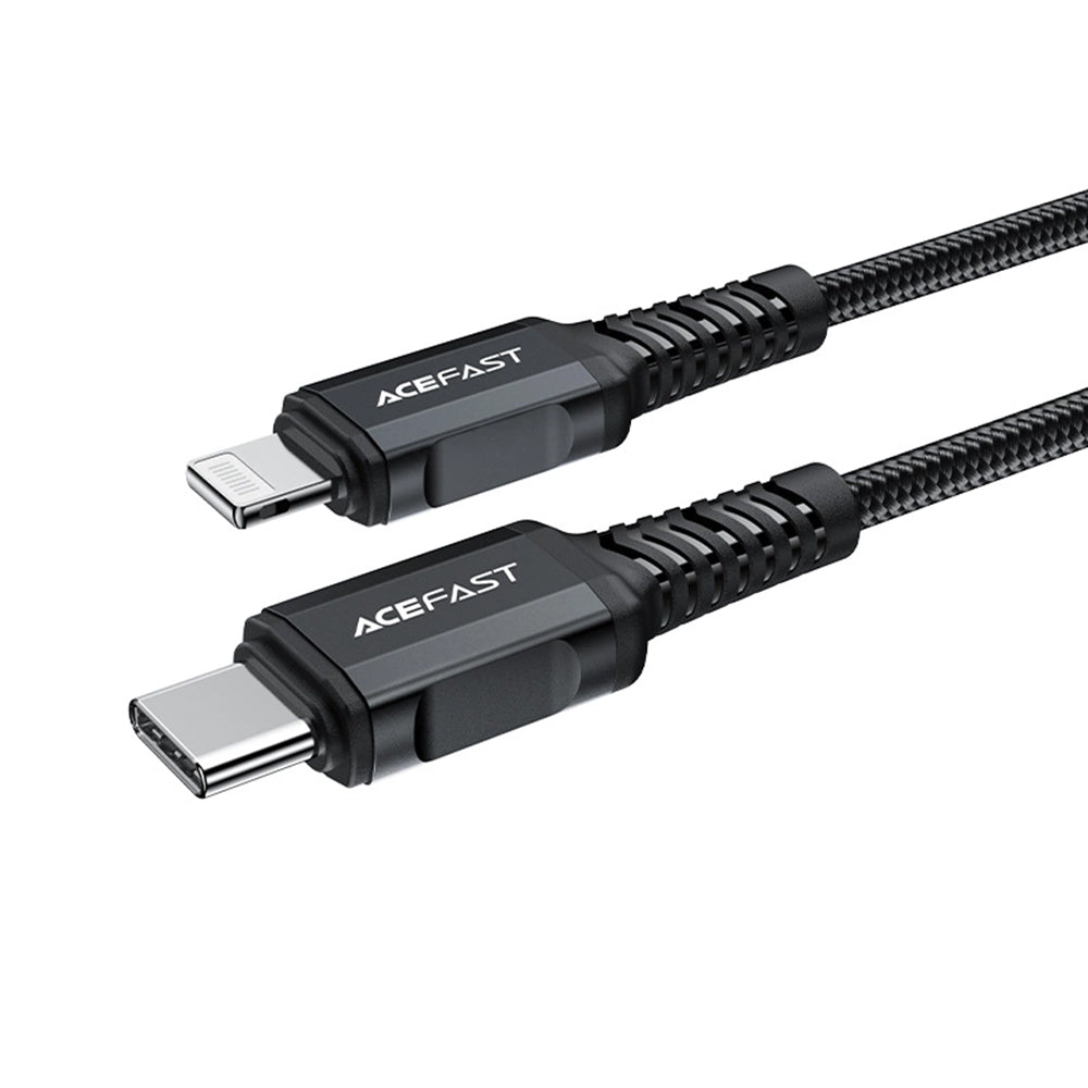 Cablu Date si Incarcare USB-C - Lightning Acefast C4-01, 30W, 1.8m, Negru