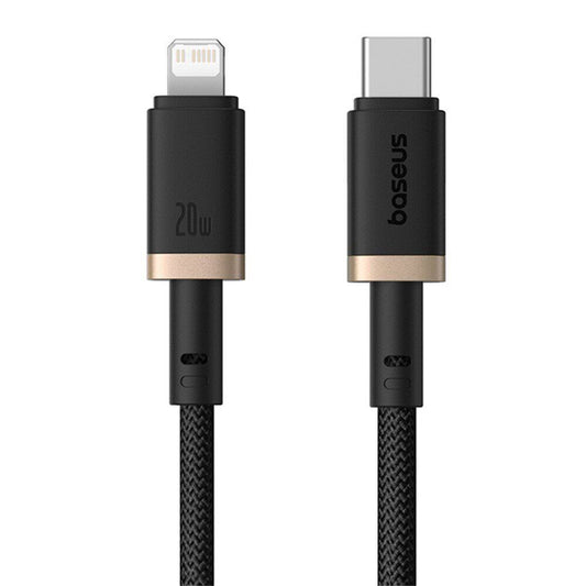 Cablu Date si Incarcare USB-C - Lightning Baseus Dura Series, 20W, 2m, Auriu Negru P10377800U01-02