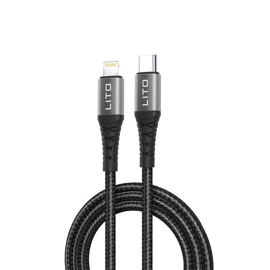 Cablu Date si Incarcare USB-C - Lightning Lito LD22CL, 27W, 2m, Negru