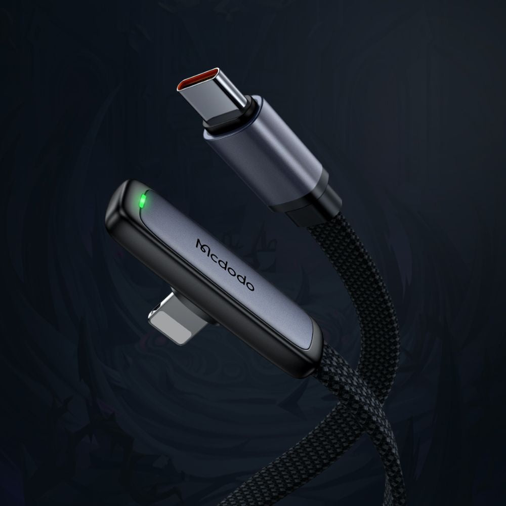 Cablu Date si Incarcare USB-C - Lightning McDodo CA-3350 Angled, 36W, 1.2m, Negru