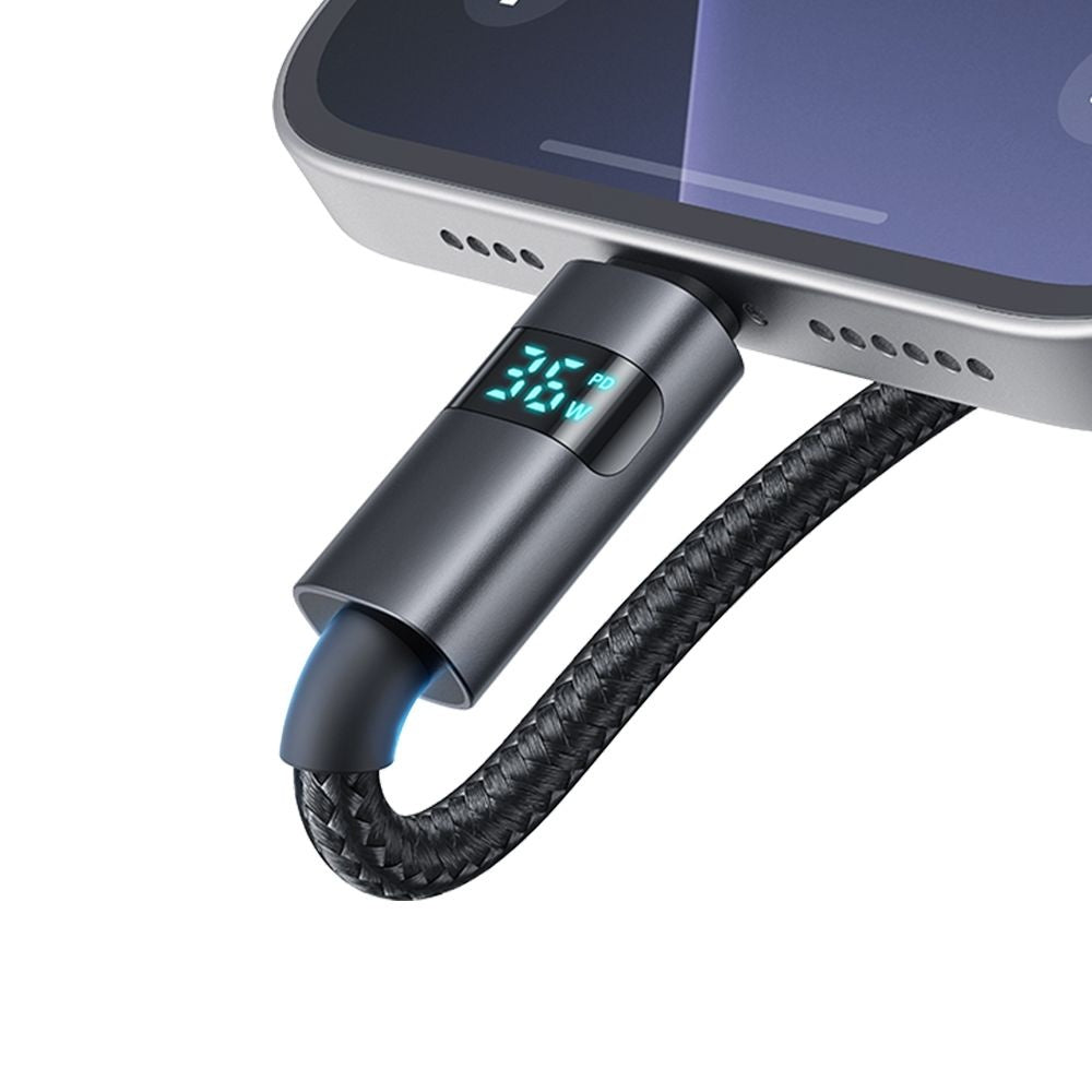 Cablu Date si Incarcare USB-C - Lightning McDodo CA-6570 Display, 36W, 1.2m, Negru