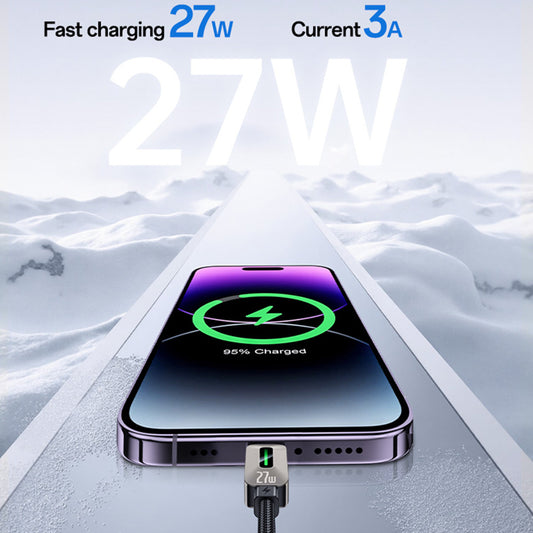 Cablu Date si Incarcare USB-C - Lightning Yesido CA199, 27W, 1.2m, Negru