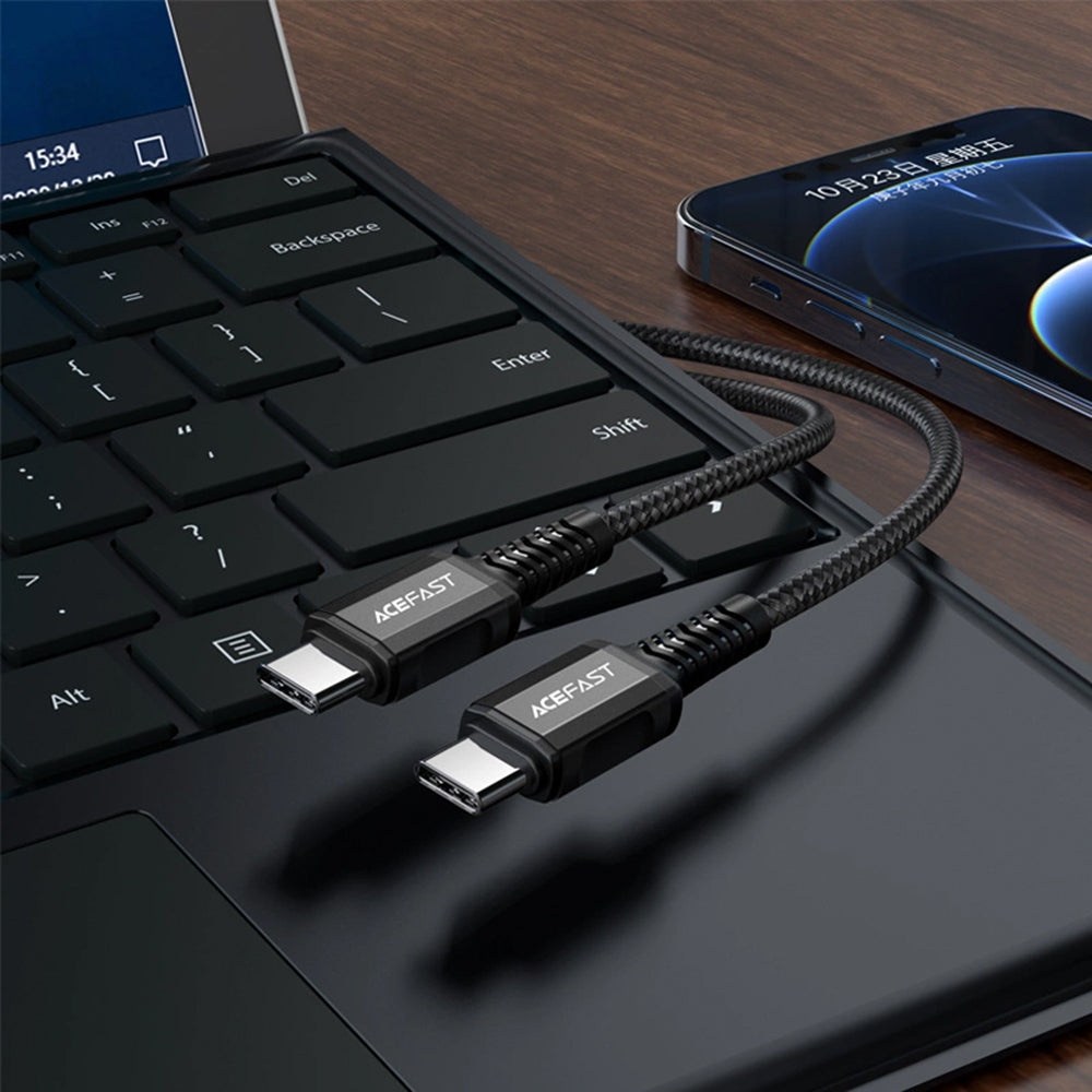 Cablu Date si Incarcare USB-C - USB-C Acefast C1-03, 60W, 1.2m, Negru
