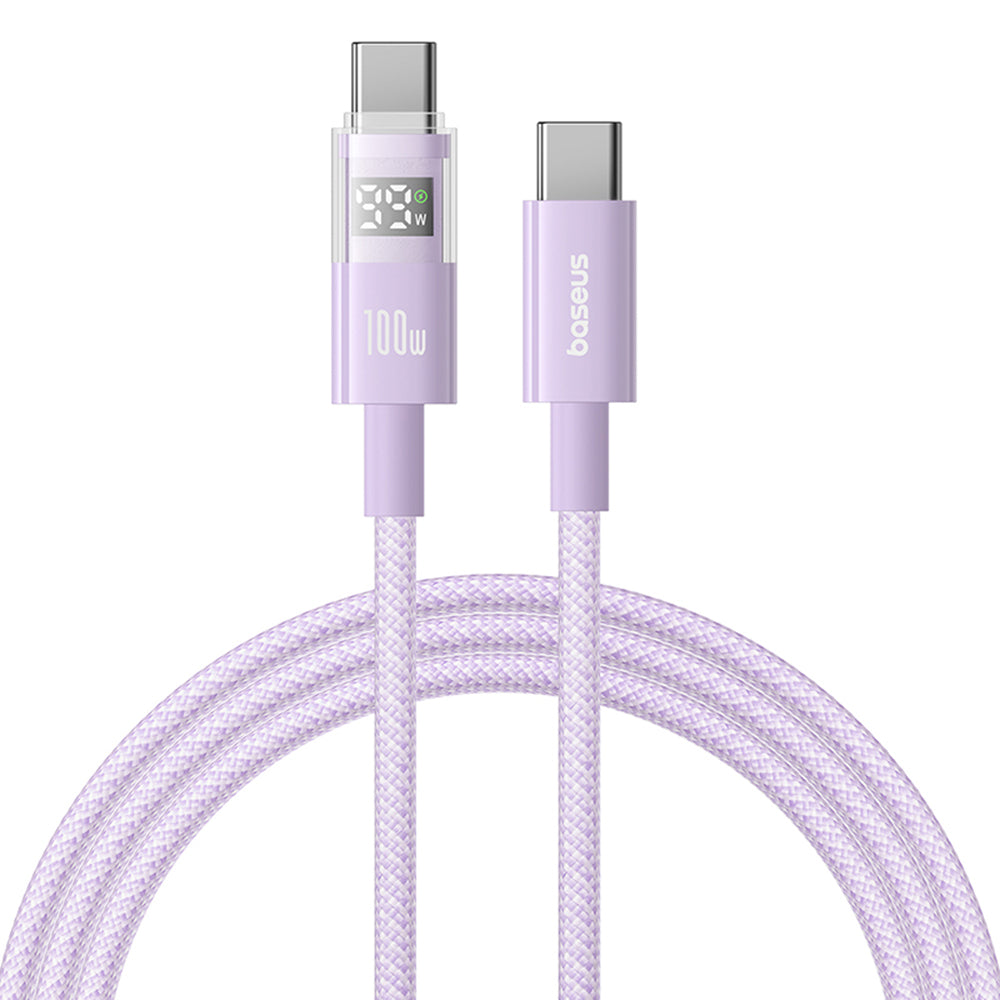 Cablu Date si Incarcare USB-C - USB-C Baseus Display 2, 100W, 2m, Mov P10382702511-01