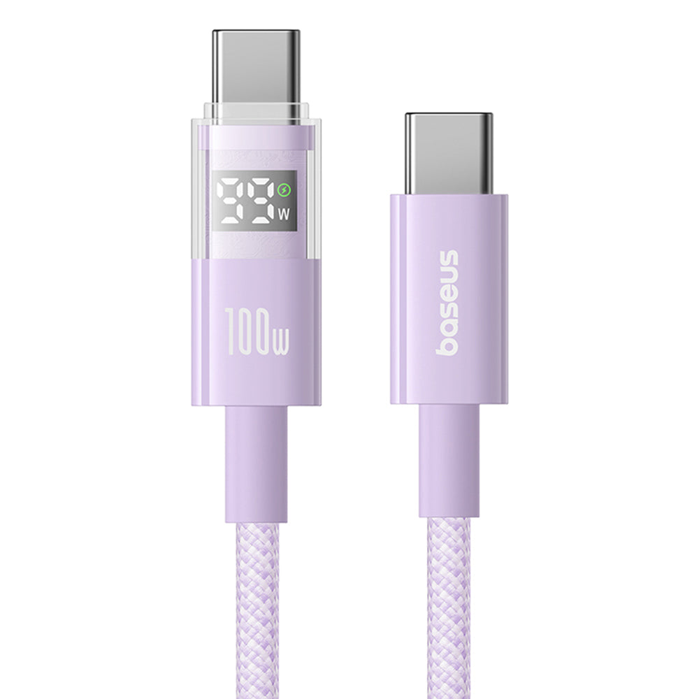 Cablu Date si Incarcare USB-C - USB-C Baseus Display 2, 100W, 2m, Mov P10382702511-01