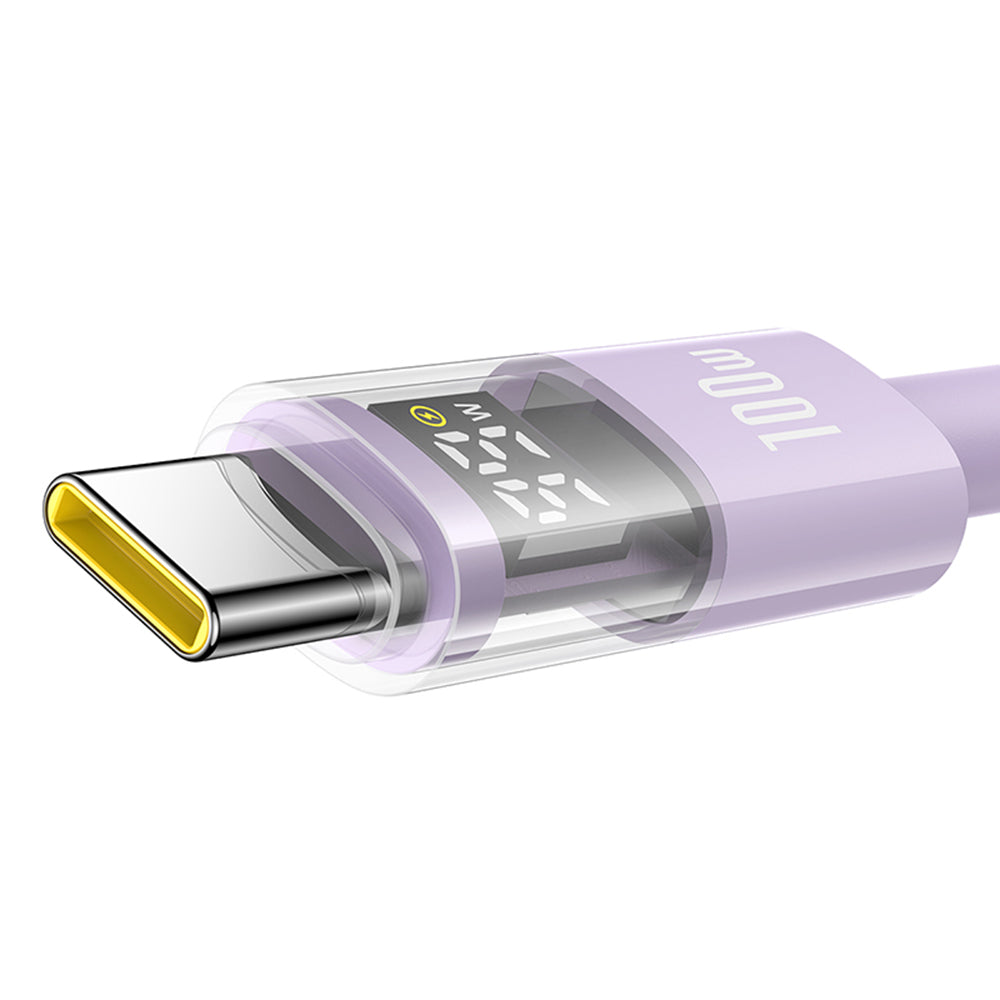 Cablu Date si Incarcare USB-C - USB-C Baseus Display 2, 100W, 2m, Mov P10382702511-01