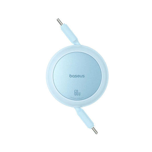 Cablu Date si Incarcare USB-C - USB-C Baseus Free2Pull Mini Retractable, 60W, 1m, Bleu P10364500311-01