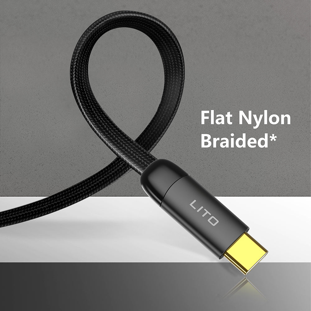 Cablu Date si Incarcare USB-C - USB-C Lito LD11CC, 60W, 1m, Negru