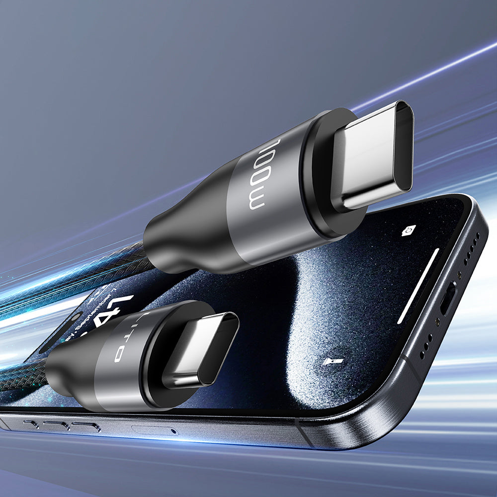 Cablu Date si Incarcare USB-C - USB-C Lito LD23CC, 100W, 1m, Gri