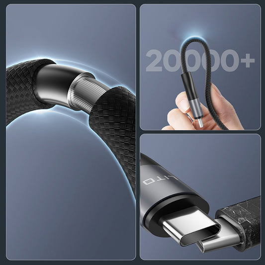 Cablu Date si Incarcare USB-C - USB-C Lito LD23CC, 100W, 1m, Gri