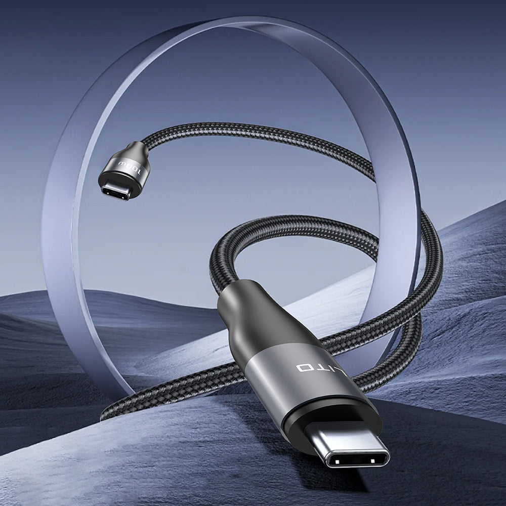 Cablu Date si Incarcare USB-C - USB-C Lito LD23CC, 100W, 1m, Gri