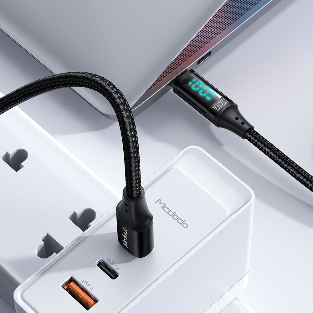 Cablu Date si Incarcare USB-C - USB-C McDodo CA-1100 Display, 100W, 1.2m, Negru