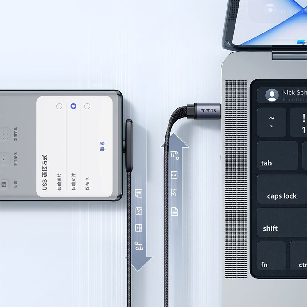 Cablu Date si Incarcare USB-C - USB-C McDodo CA-3360 Angled, 65W, 1.2m, Negru