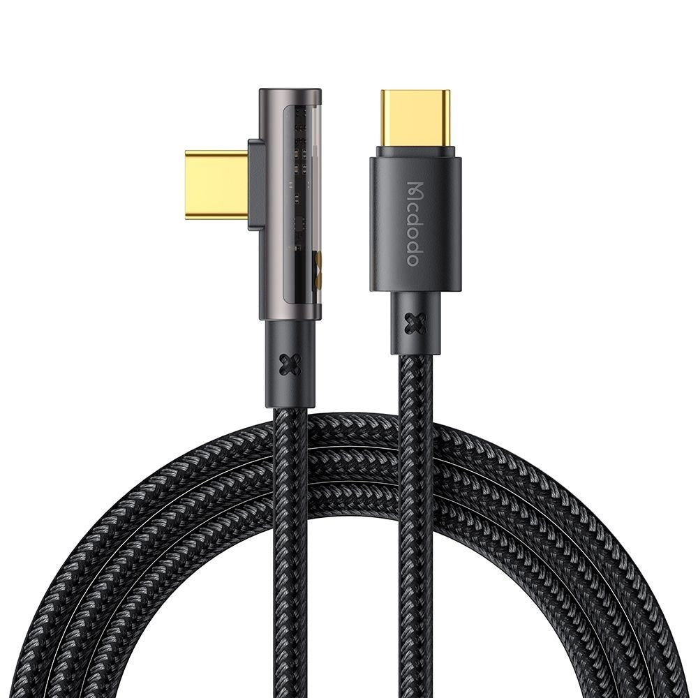 Cablu Date si Incarcare USB-C - USB-C McDodo CA-3400 Angled, 100W, 1.2m, Negru