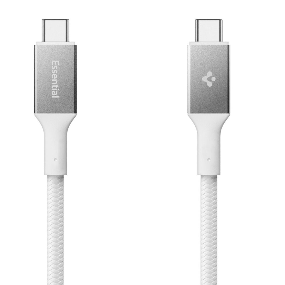Cablu Date si Incarcare USB-C - USB-C Spigen EB10010CC, 100W, 1m, Alb ACA08774