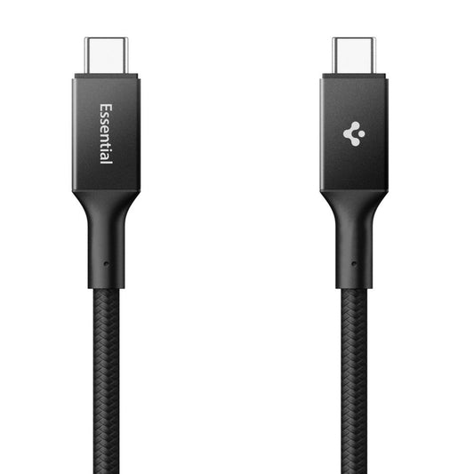 Cablu Date si Incarcare USB-C - USB-C Spigen EB10010CC, 100W, 1m, Negru