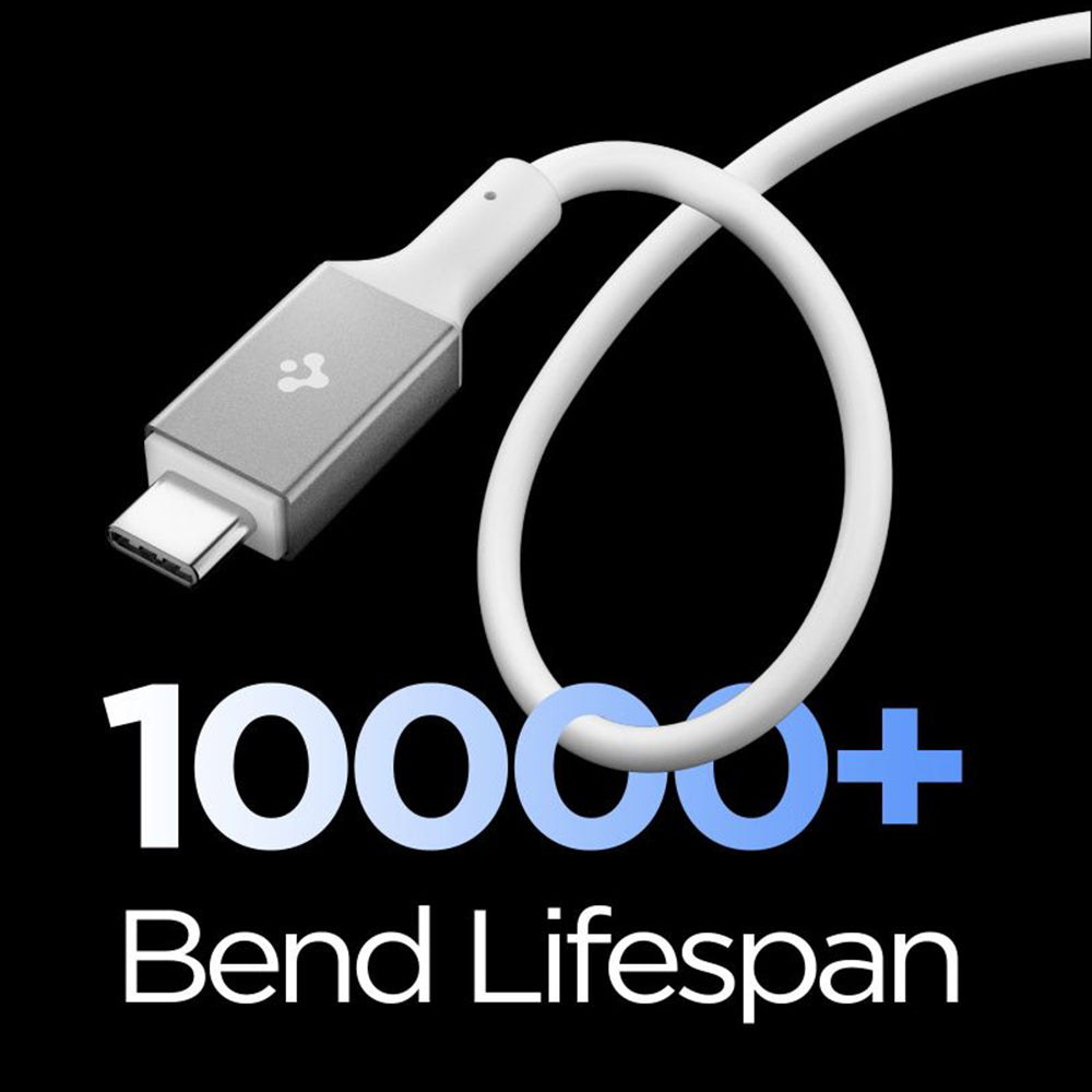 Cablu Date si Incarcare USB-C - USB-C Spigen EB10020CC, 100W, 2m, Alb ACA08775