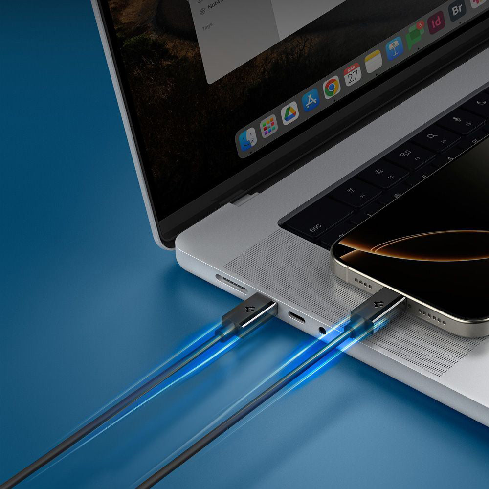 Cablu Date si Incarcare USB-C - USB-C Spigen Essential, 60W, 1m, Negru ACA08718