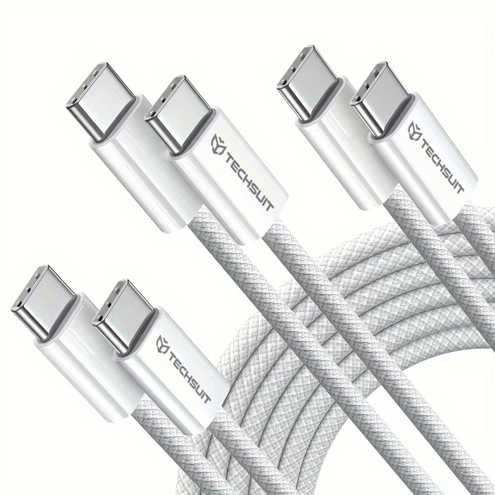 Cablu Date si Incarcare USB-C - USB-C Techsuit PCB114D, 60W, 1m, Negru