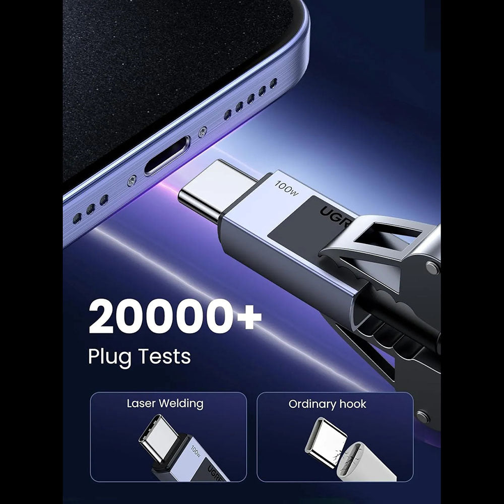 Cablu Date si Incarcare USB-C - USB-C UGREEN L512, 100W, 1m, Gri