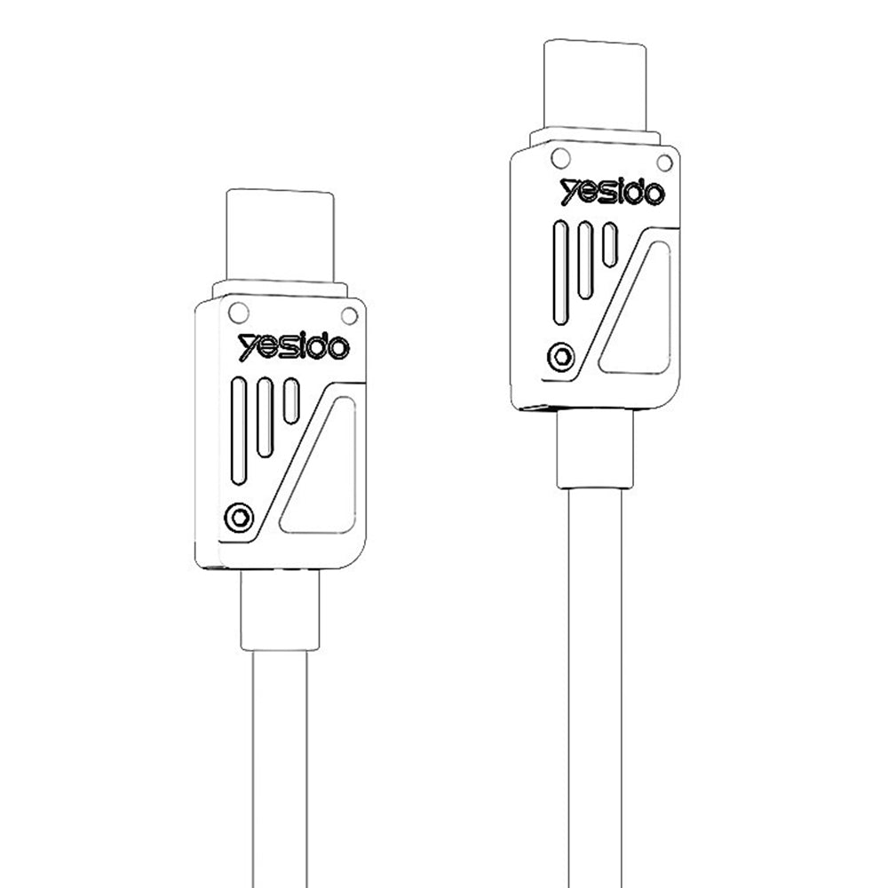 Cablu Date si Incarcare USB-C - USB-C Yesido CA196, 60W, 1.2m, Negru