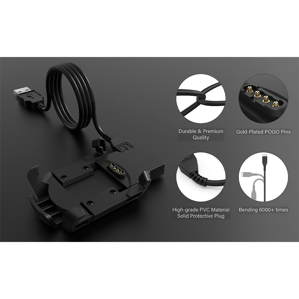 Cablu Incarcare Techsuit TGC5 pentru Garmin Fenix 3 Sapphire / 3 HR / 3, USB-A, Negru
