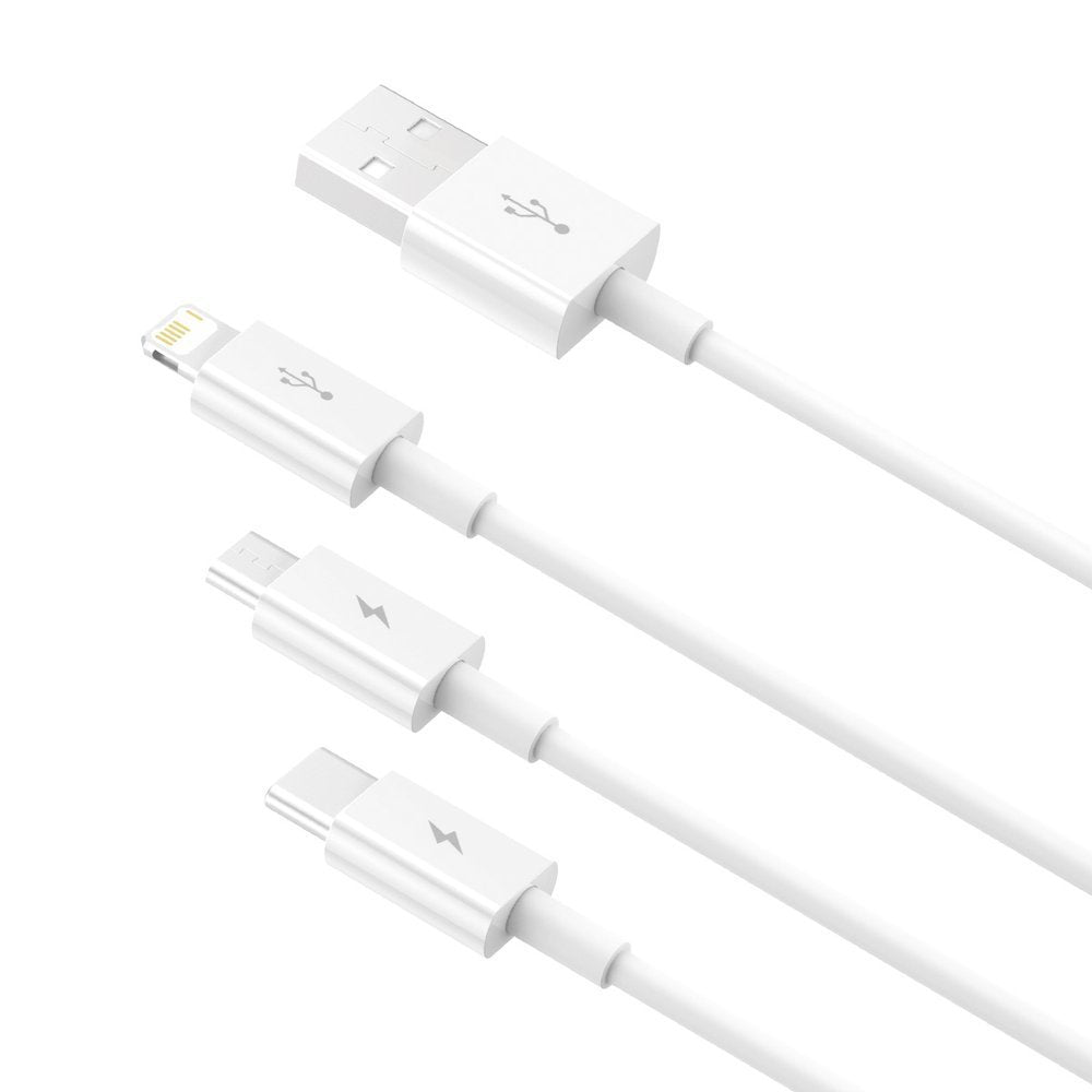 Baseus Superior 3in1 Ladekabel | USB-A auf Lightning/microUSB/USB-C | 20W 1.2m | Weiß