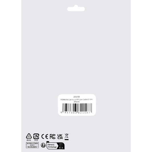 Cablu Retea UGREEN NW102, UTP, Cat6, 0.5m, Negru