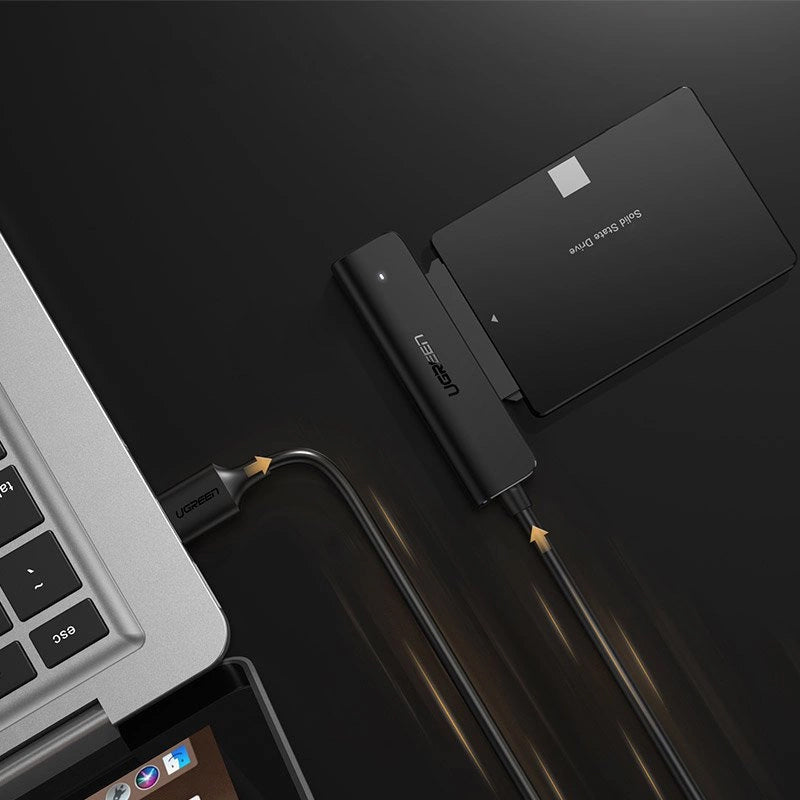 Cablu SATA UGREEN CM321, USB-A 3.0 - SATA 2.5inch, 0.5m, Negru