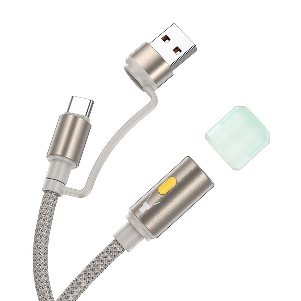 Cablu Led HOCO UA38C, USB-C / USB-A, 0.3m, Auriu