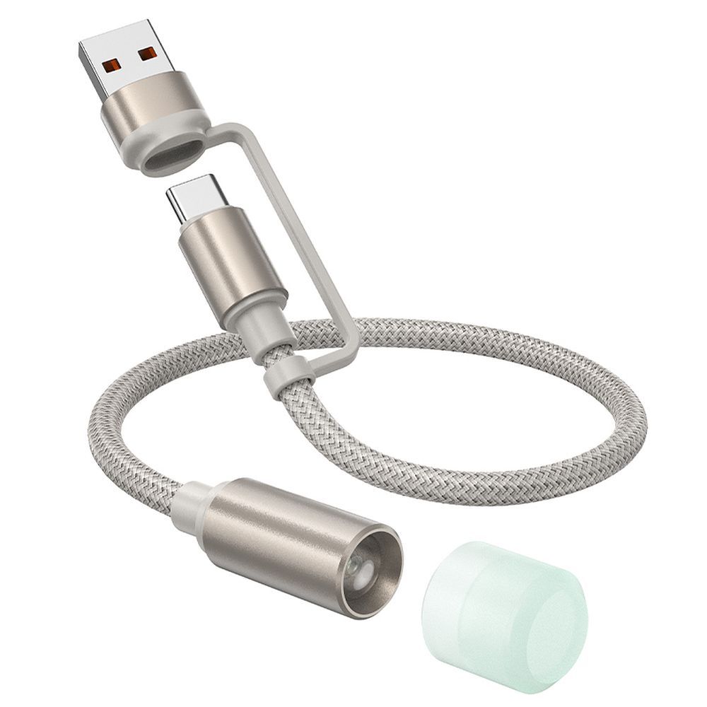 Cablu Led HOCO UA38C, USB-C / USB-A, 0.3m, Auriu