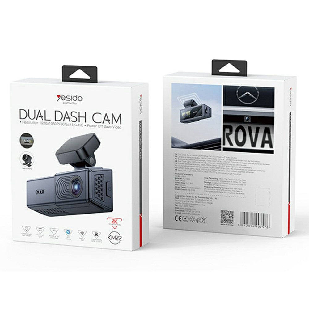 Camera Auto Yesido KM22, 1080P, Wi-Fi, Negru