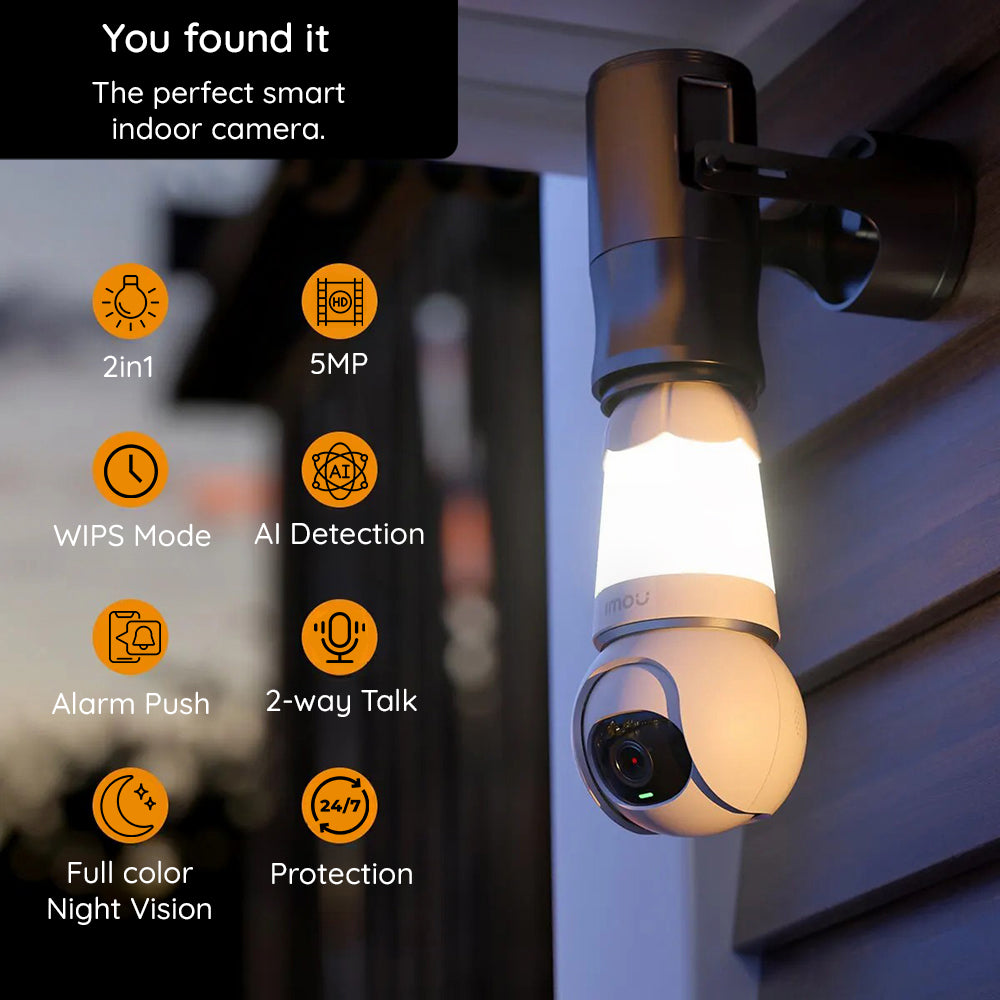 Camera de Supraveghere Imou Bulb, Wi-Fi, 2K, Interior, Alba IPC-S6DP-5M0WEB-E27