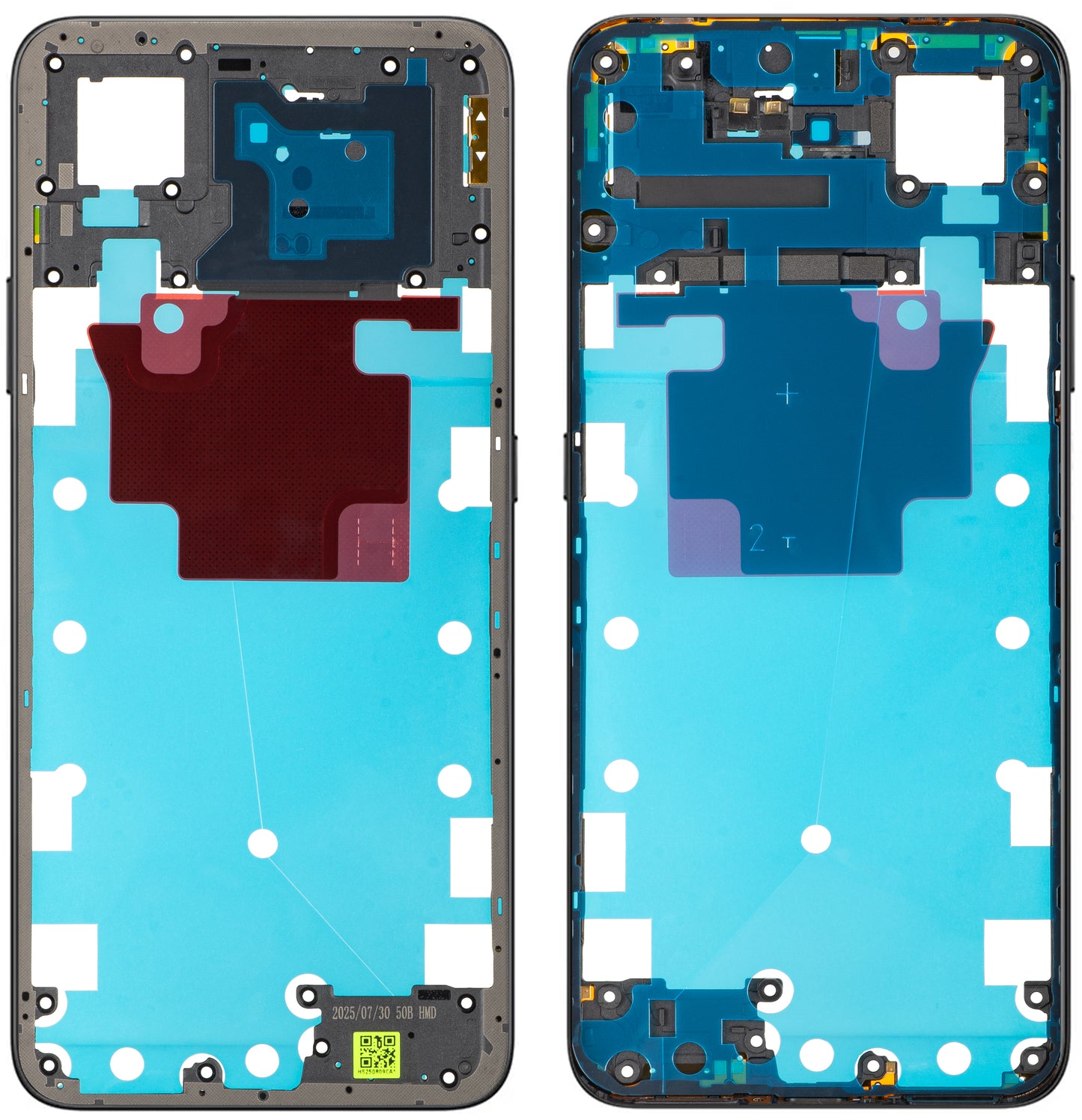 Carcasa Mijloc Honor X7d 4G / 400 Smart 4G, Negru (Velvet Black), Service Pack 9707ACDP