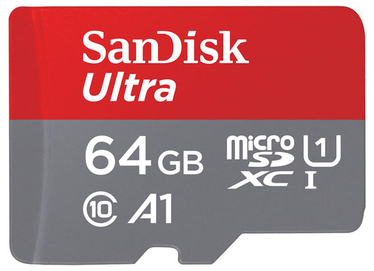 Card Memorie microSDXC SanDisk Ultra Android A1, 64Gb, Clasa 10 / UHS-1 U1, Cu Adaptor SDSQUAB-064G-GN6MA
