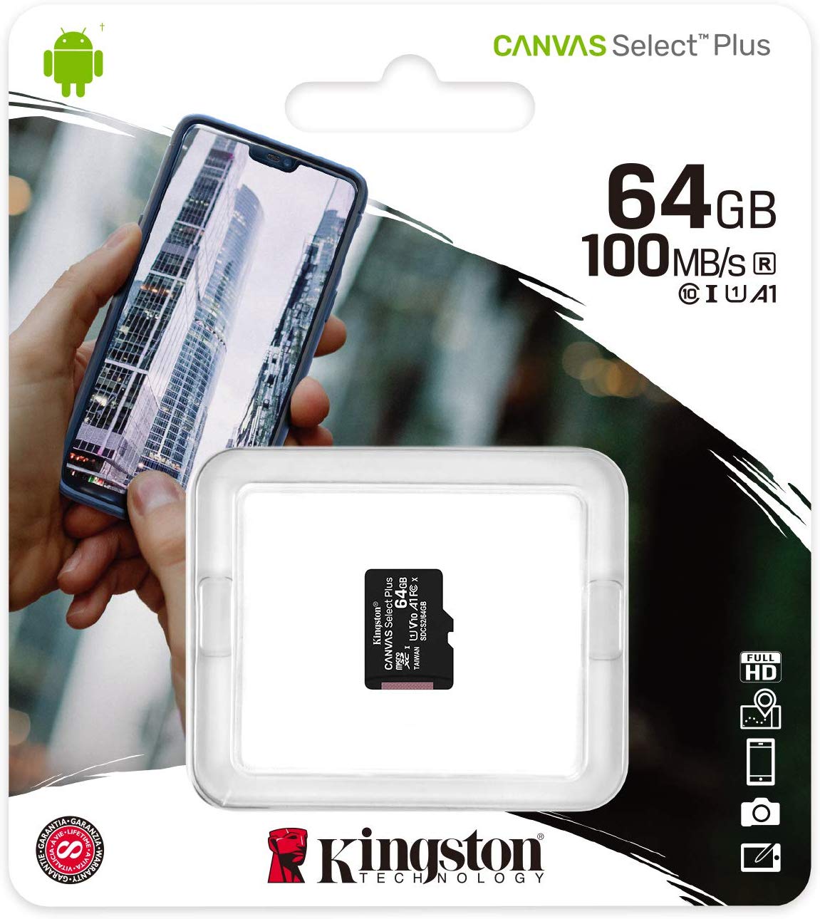 Kingston Canvas Select Plus microSDXC 64GB | Class 10 UHS-I | Mit Adapter
