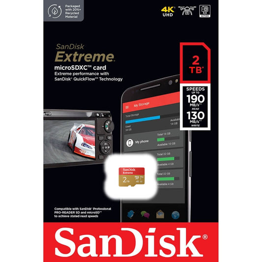 Card Memorie microSDXC SanDisk Extreme, 2TB, Clasa 10 / UHS-1 U3 SDSQXAV-2T00-GN6MN