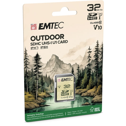 Card Memorie SDHC Emtec Outdoor, 32GB, Clasa 10 / UHS-1 U1 ECMSD32GHCU1OR