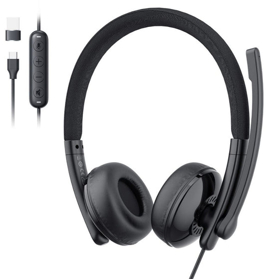 Casca Call Center USB-C / USB-A EMEET GeniusCall HS50, Neagra